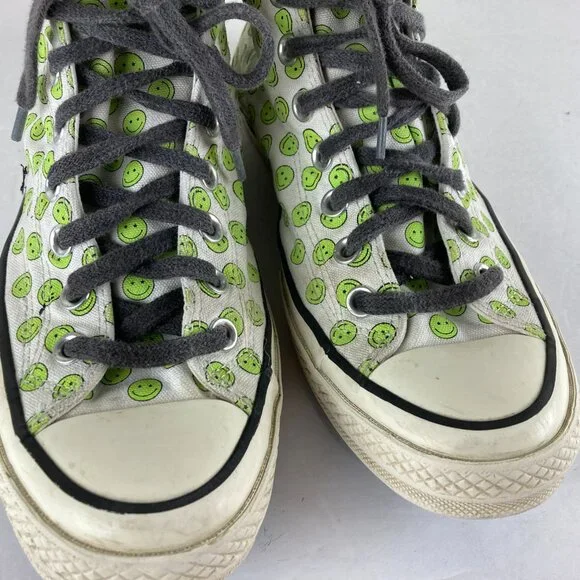 Converse Chuck  Womens Sz 9 Mens sz 7 Happy Camper High Top Smiley Faces Sneaker - Picture 6 of 11